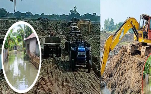 তাহেরপুরে জোঁকা বিলে আবারও পুকুর খননের অভিযোগ: জলাবদ্ধতায় দুর্ভোগে বাসিন্দারা